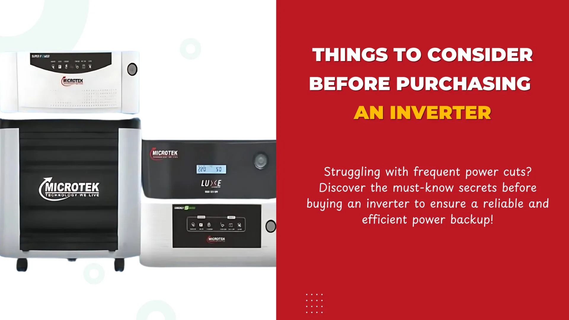 things to consider before purchasing an inverter