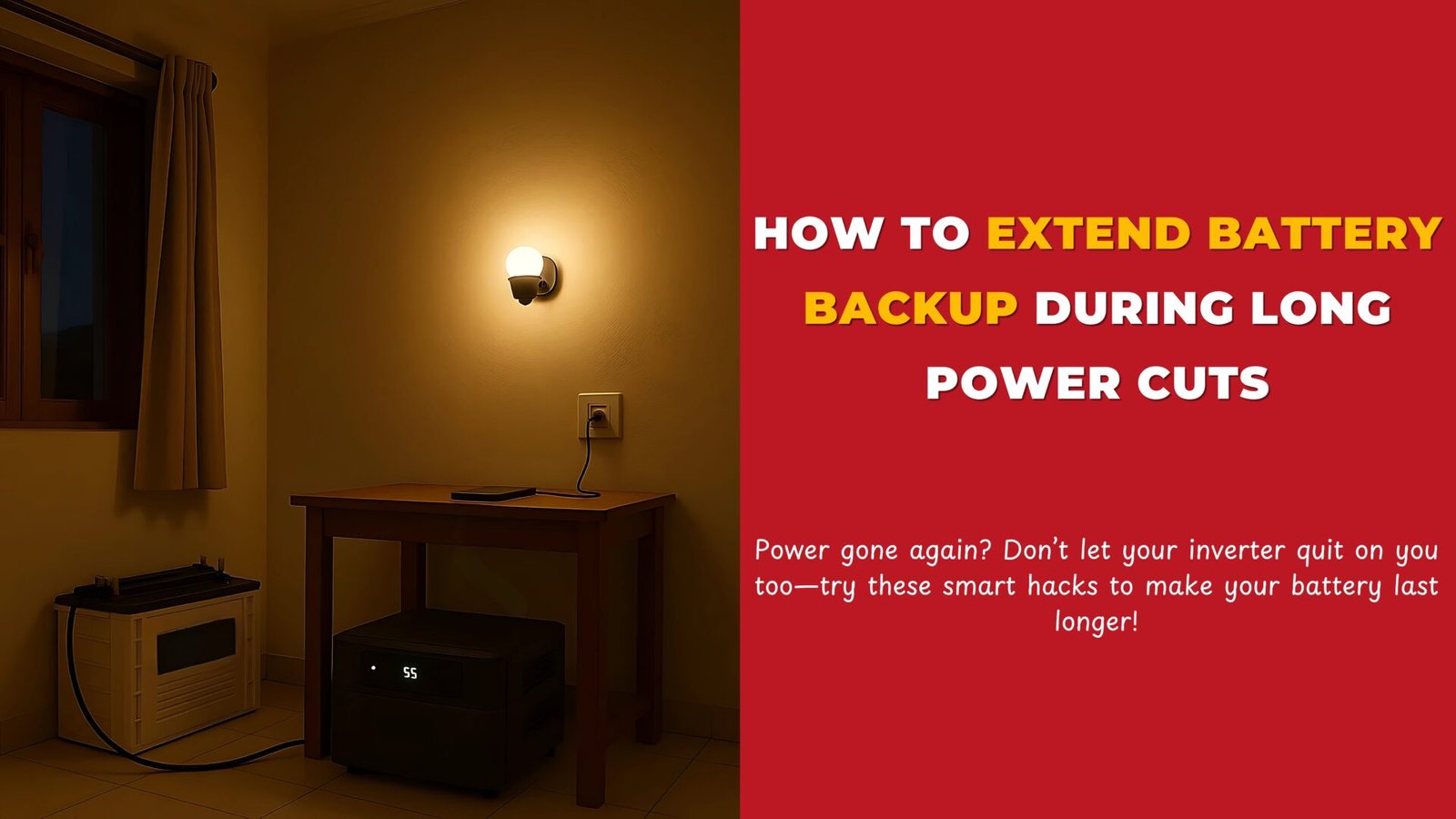 Extend Battery Backup || battery backup || inverter battery backup