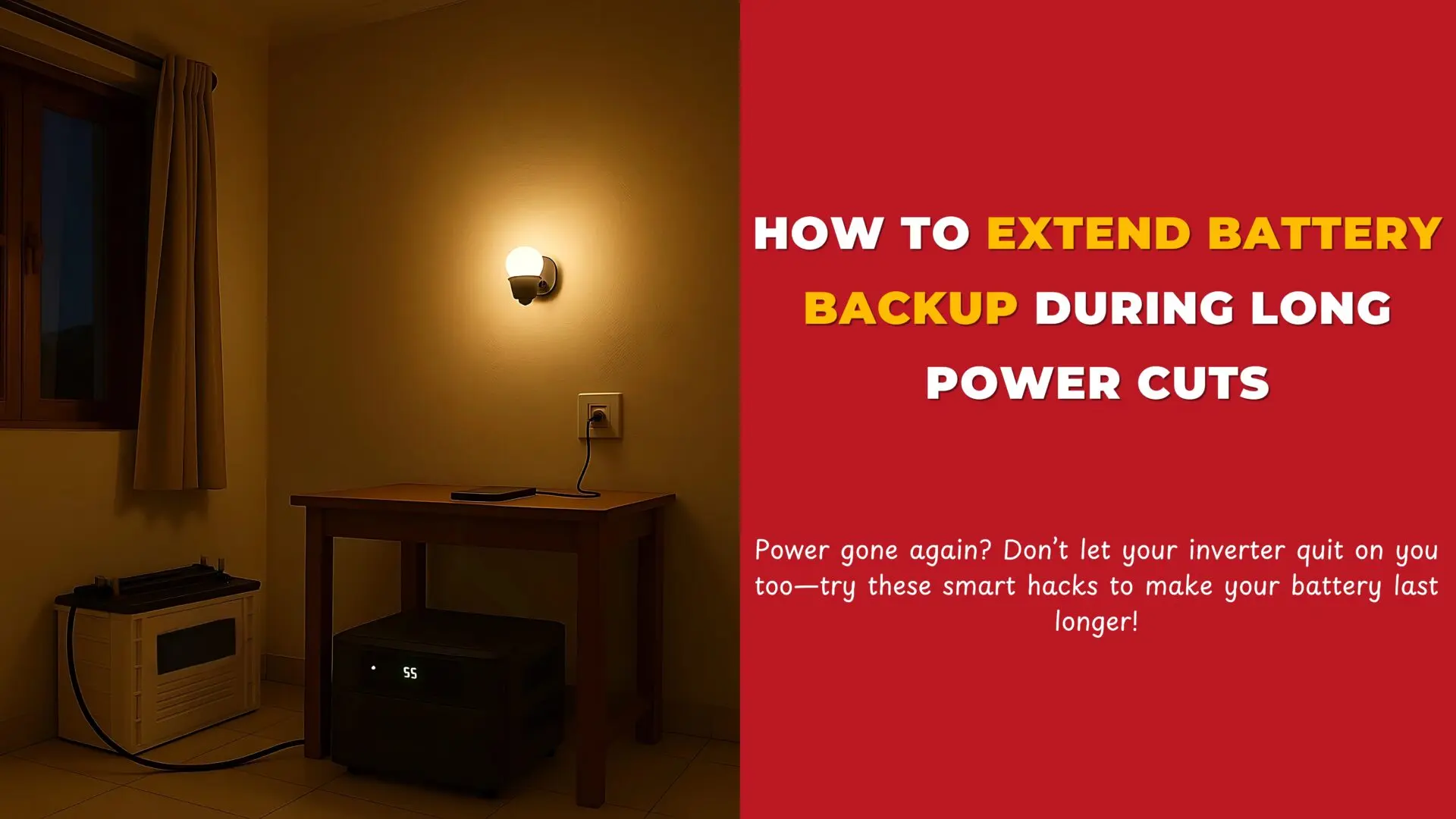 Extend Battery Backup || battery backup || inverter battery backup
