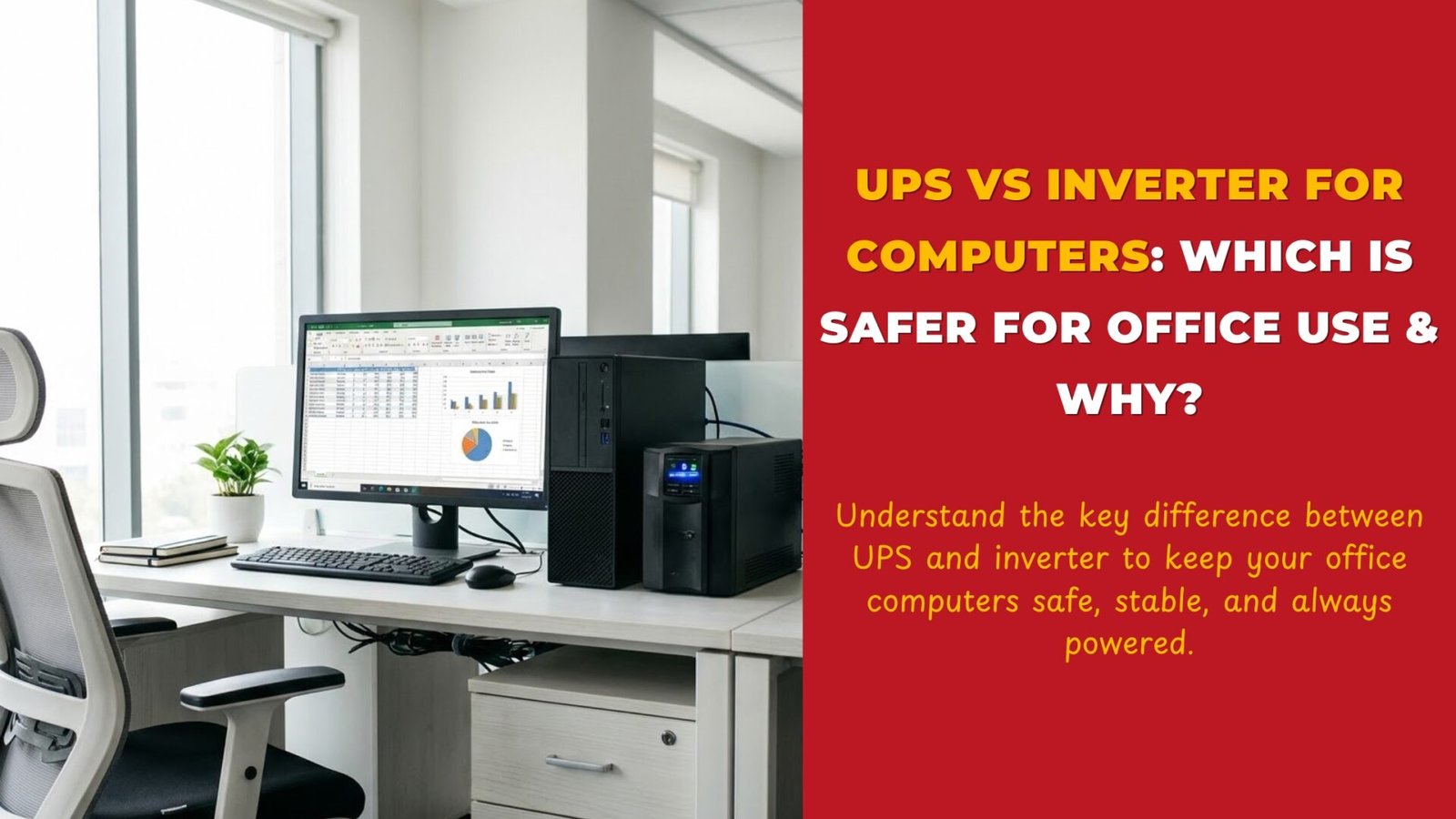 UPS vs Inverter for computers || Inverter for computers || UPS for computers || Power backup for office computers || Computer safety during power cuts